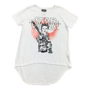Star Wars Force Awakens Short Sleeve High Low T-Shirt Extra Large Womens White